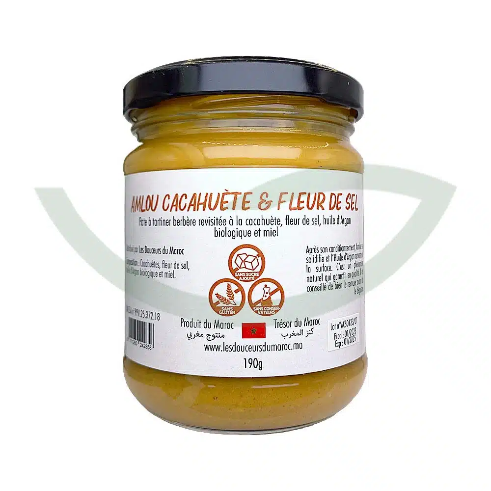 Amlou cacahuète et fleur de sel – 190g – Les douceurs du Maroc – Image 2