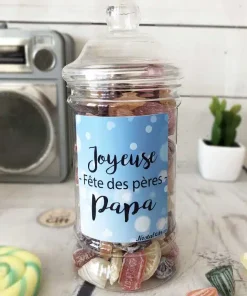 Bonbonnière Papa – 300g mix de bonbons anciens  – “Joyeuse fêtes des pères Papa”