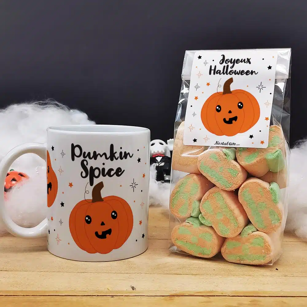 Mug Halloween Pumkin Spice + 10 guimauves citrouilles