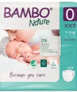 Couches bébé T0 – 1-3Kg – 24 unités – BAMBO Nature