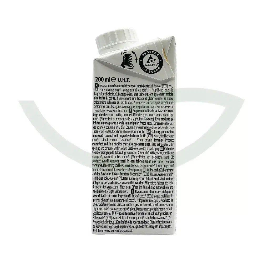 Cuisine lait de coco – 200ml – Ecomil – Image 2