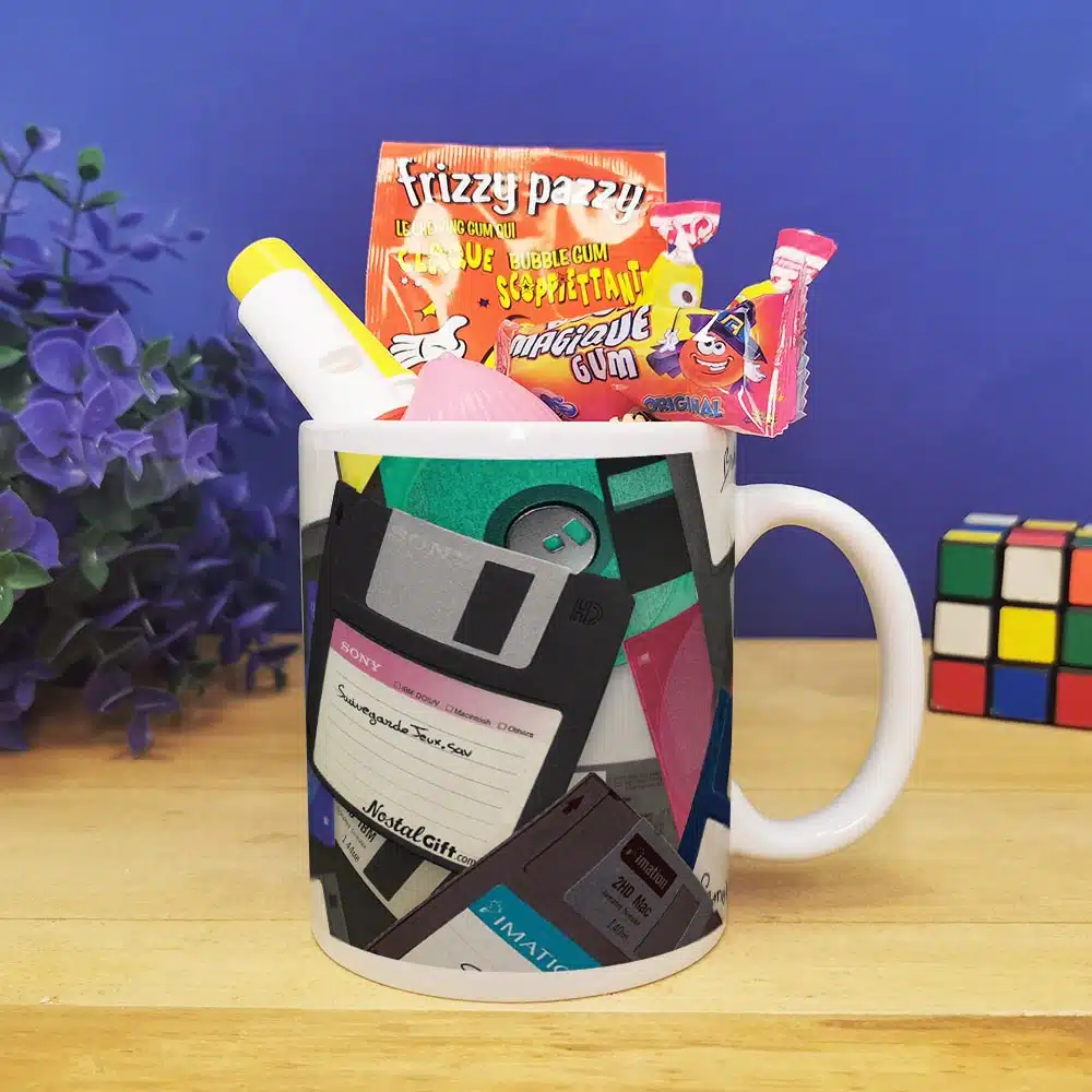 Mug bonbon années 80 de la collection “Disquette”