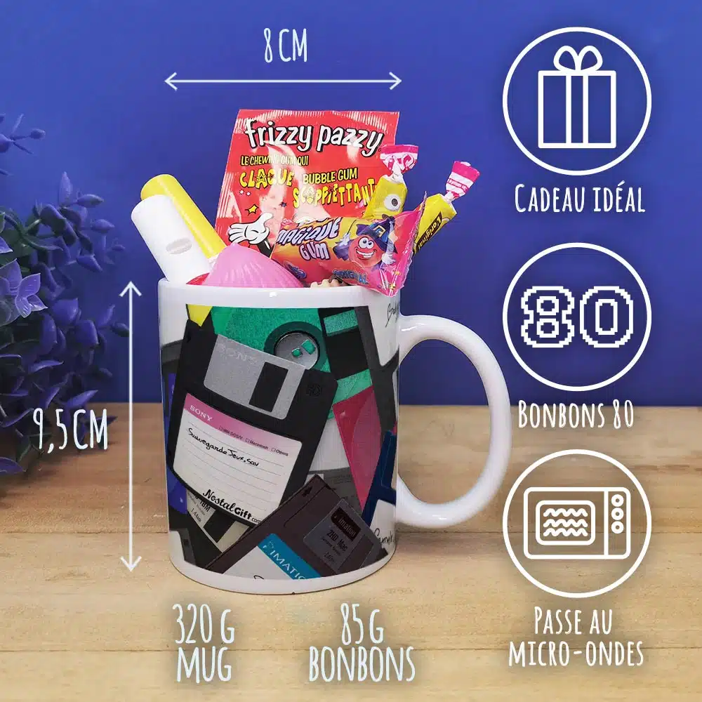 Mug bonbon années 80 de la collection “Disquette” – Image 5