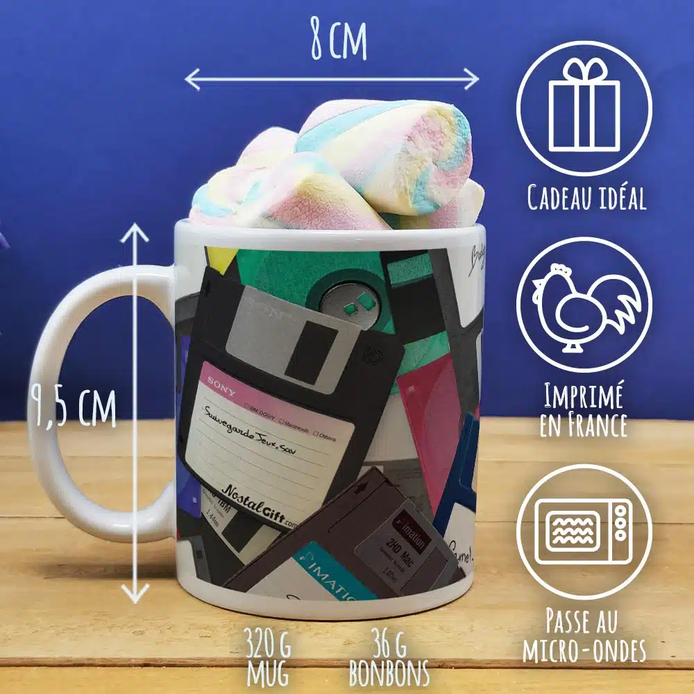 Mug “Disquette” et ses guimauves torsade x5 – Image 3