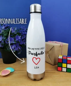 Bouteille isotherme 500 ml “Ma petite fille parfaite”- cadeau mamie, papy personnalisé