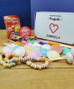 Coffret bonbons des années 80 personnalisé   “Ma petite fille parfaite”(Boîte en métal)