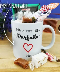 Mug bonbon années 60  “Ma petite fille parfaite” – cadeau  mamie,  papy personnalisé
