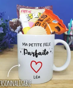 Mug bonbon années 70 “Ma petite fille parfaite” – Cadeau mamie,  papy personnalisé