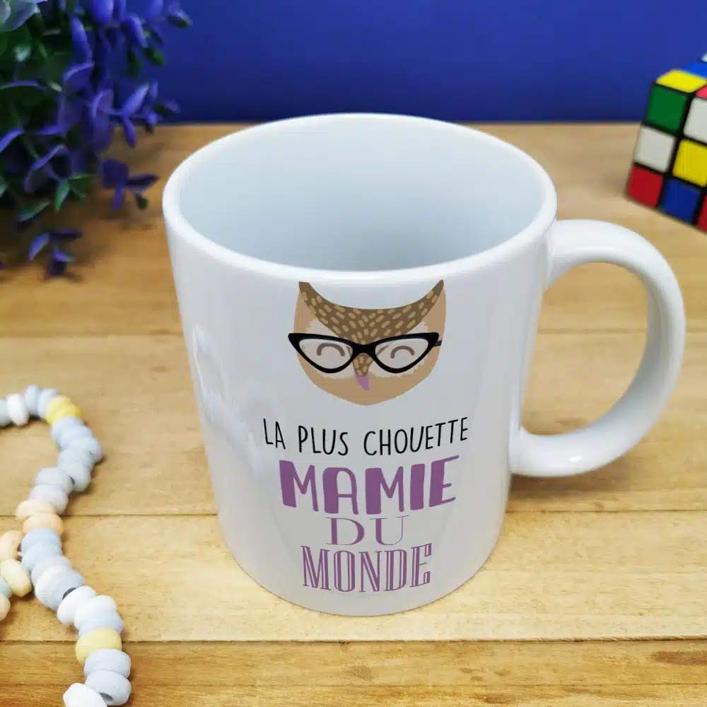 Mug “La plus chouette Mamie du monde” personnalisable – Cadeau Grand-mère – Image 3