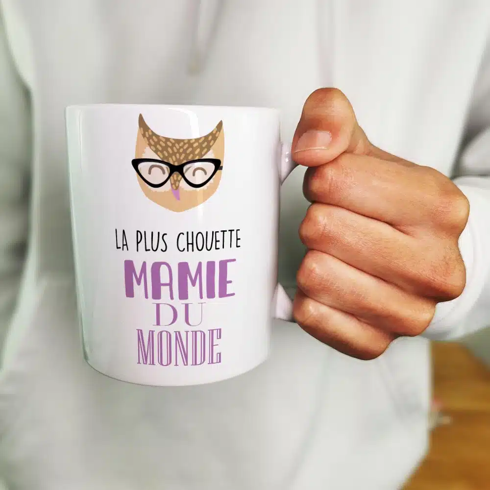 Mug “La plus chouette Mamie du monde” personnalisable – Cadeau Grand-mère – Image 5
