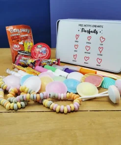 Coffret bonbons des années 80 personnalisé   “Mes petits enfants parfaits” (Boîte en métal)