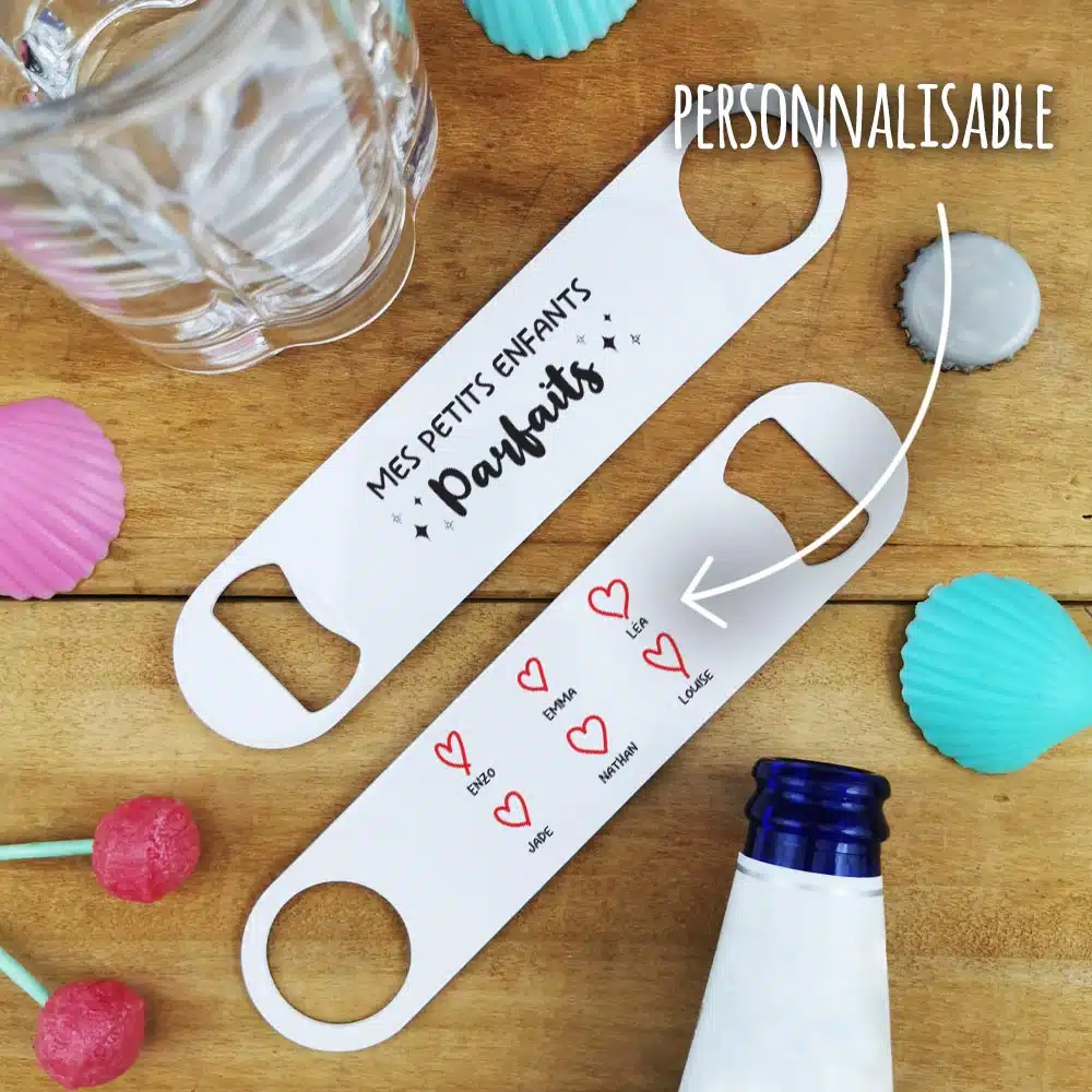 Décapsuleur cuisine “Mes petits enfants parfaits” cadeau mamie, papy personnalisé – Image 2