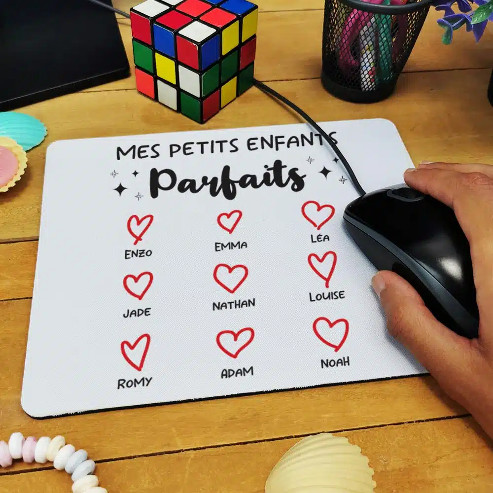 Tapis de souris “Mes petits enfants parfaits” – cadeau papy ou mamie