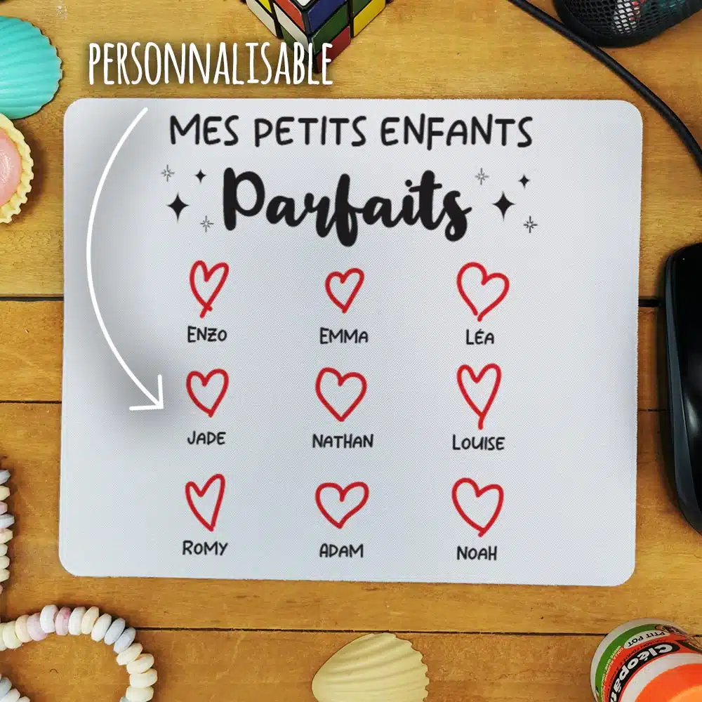 Tapis de souris “Mes petits enfants parfaits” – cadeau papy ou mamie – Image 2