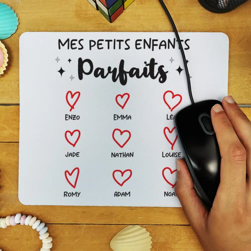 Tapis de souris “Mes petits enfants parfaits” – cadeau papy ou mamie – Image 4