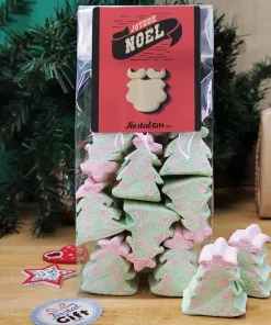 Sachet de guimauve sapin de Noël x 10 – “Joyeux Noël” – Cadeau Noël retro