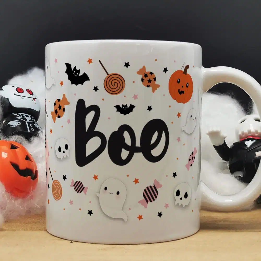 Mug Halloween – Motifs enfantins “Boo” – Image 2