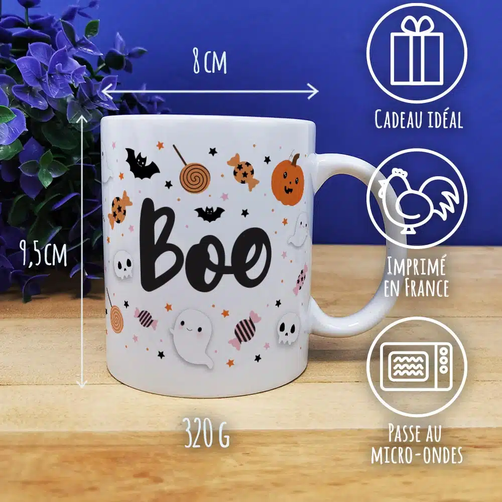 Mug Halloween – Motifs enfantins “Boo” – Image 3