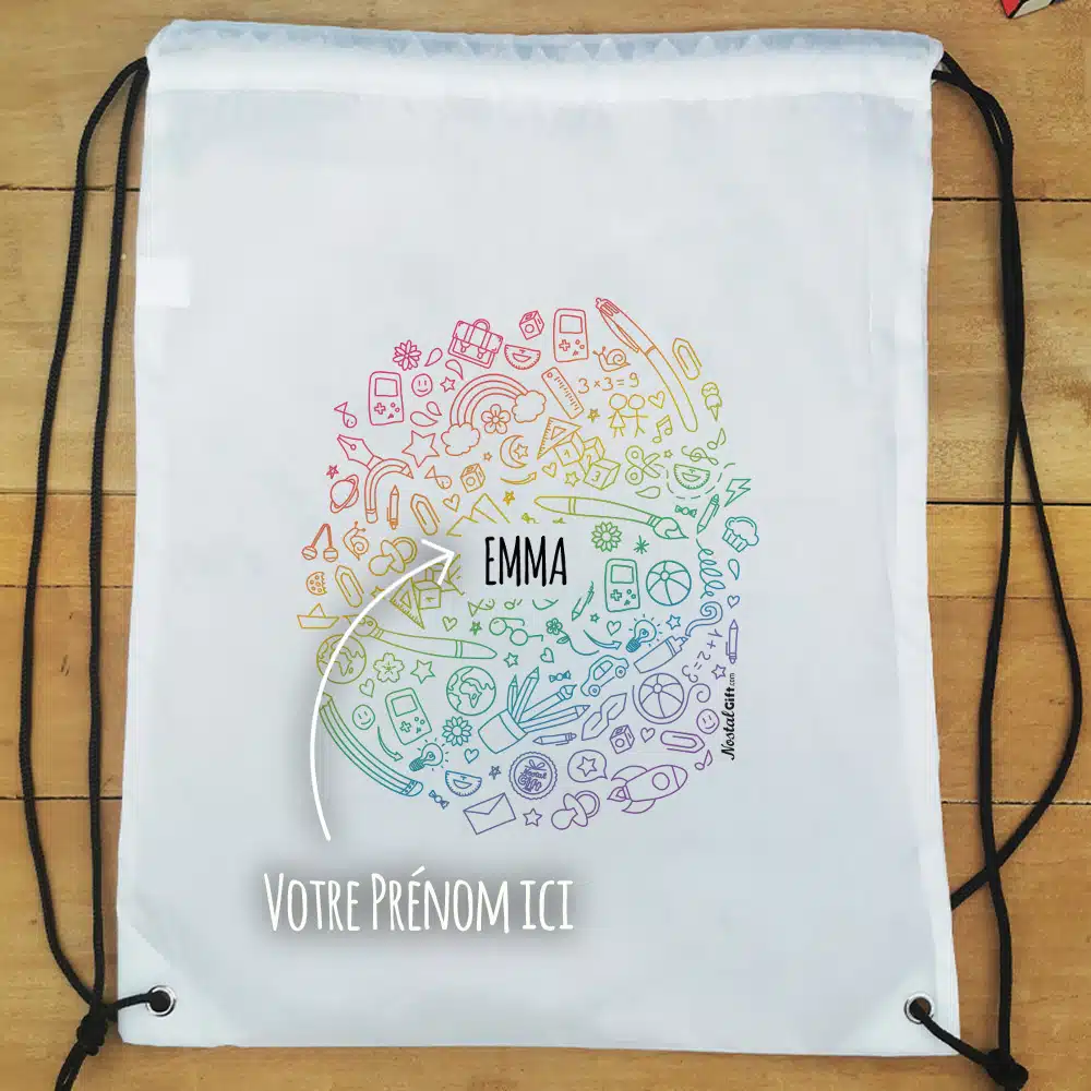 Sac à dos sport personnalisé : gym, piscine… – Arc en Ciel – Image 4