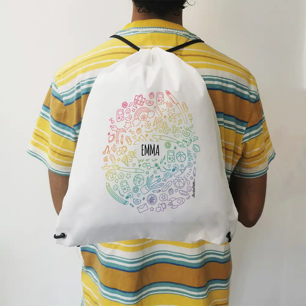 Sac à dos sport personnalisé : gym, piscine… – Arc en Ciel – Image 2