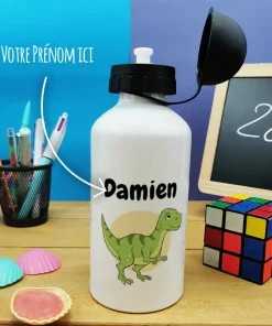 Gourde personnalisée – Dinosaure – cadeau rentrée scolaire pour enfant