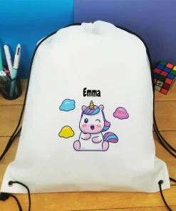 Sac à dos sport personnalisé : gym, piscine… – Licorne – cadeau fille