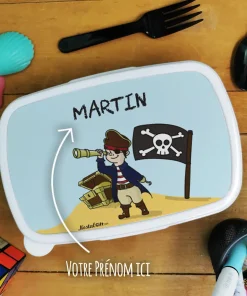 Boîte à goûter enfant personnalisée – plastique Pirate