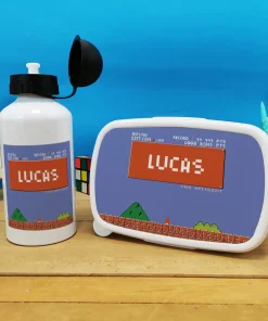 Boîte à goûter & gourde enfant personnalisées  Retrogaming