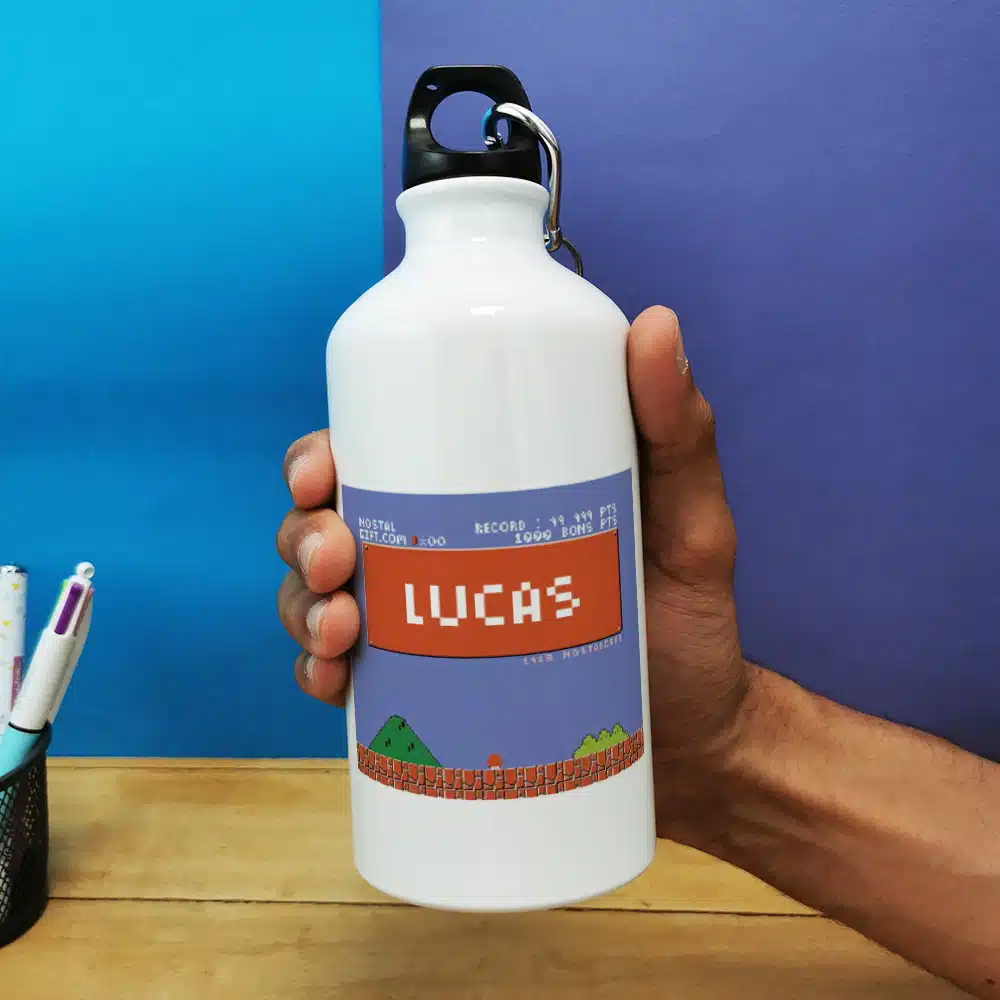 Gourde personnalisée – Retrogaming – cadeau rentrée pour garçon – Image 4