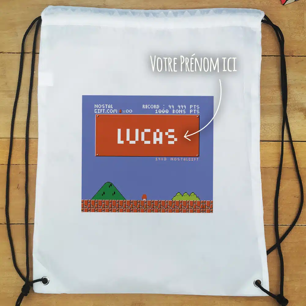 Sac à dos sport personnalisé : gym, piscine… – Retrogaming – cadeau garçon – Image 4