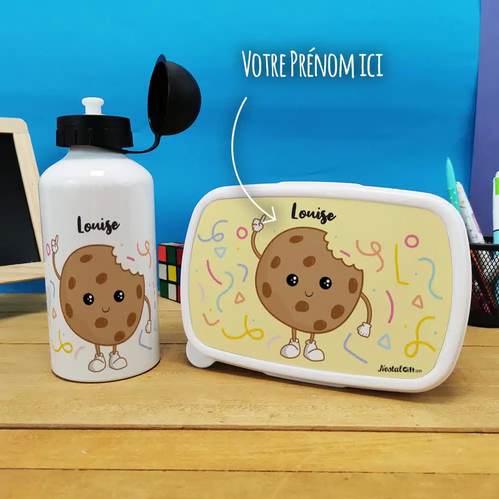 Boîte à goûter & gourde enfant personnalisées Cookie – Image 4