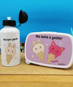 Boîte à goûter & gourde enfant Glaces Kawaii