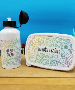 Boîte à goûter & gourde enfant Arc en ciel