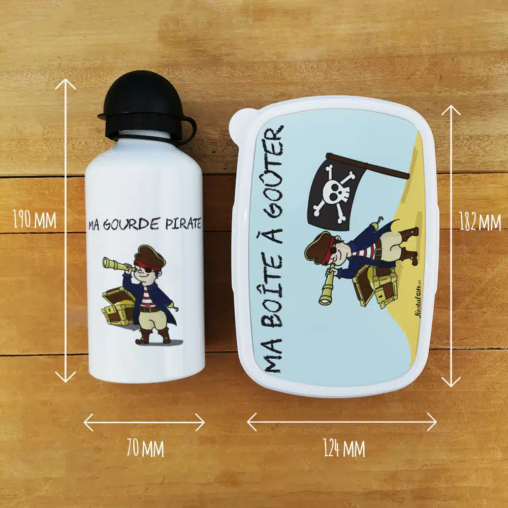 Boîte à goûter & gourde enfant Pirate – Image 4