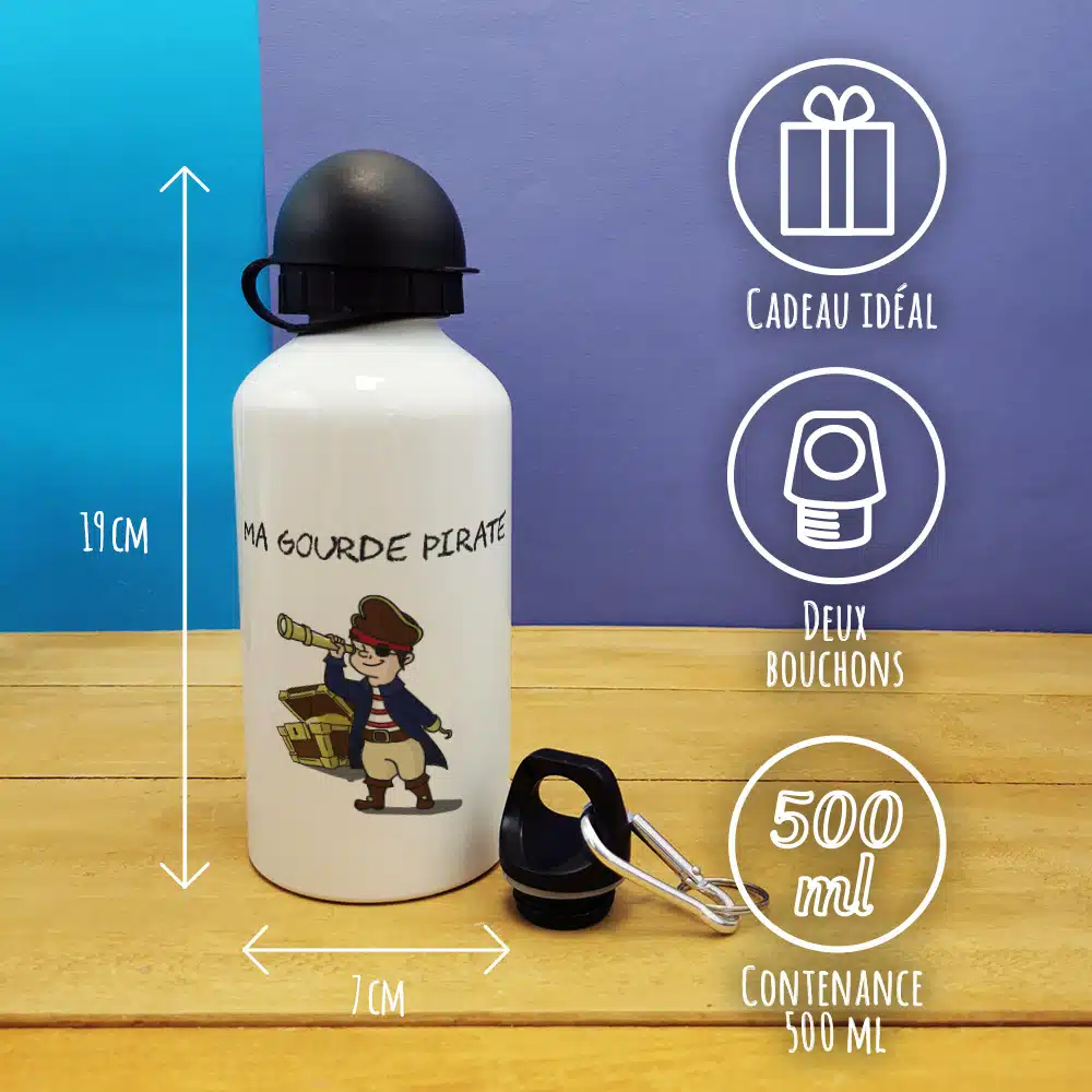 Gourde – Pirate – cadeau rentrée scolaire pour garçon – Image 3