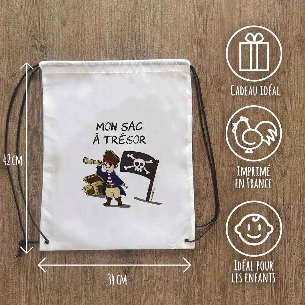 Sac à dos sport : gym, piscine… – Pirate – cadeau garçon – Image 3