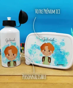 Boîte à goûter & gourde enfant personnalisées  Petit écolier