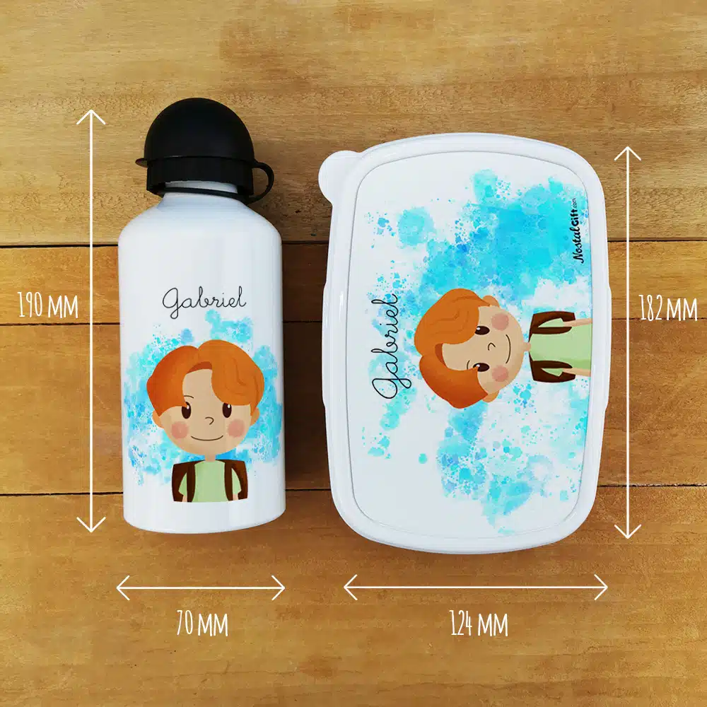 Boîte à goûter & gourde enfant personnalisées Petit écolier – Image 3