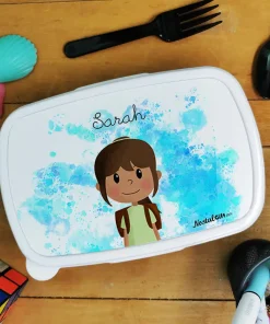 Boîte à goûter enfant personnalisée – Petite écolière
