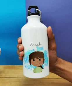 Gourde en métal personnalisée fille – Petite écolière