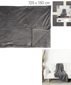 Plaid gris foncé 125×150 pour bundle