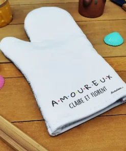 Manique de cuisine droite “AMOUREUX” personnalisé