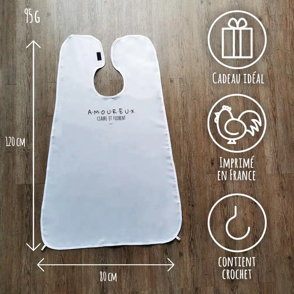 Tablier à barbe “AMOUREUX” personnalisé – Image 3