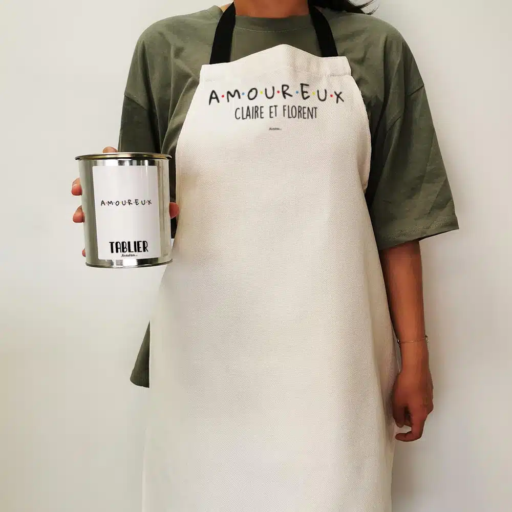 Tablier de cuisine “AMOUREUX” personnalisé – Image 3