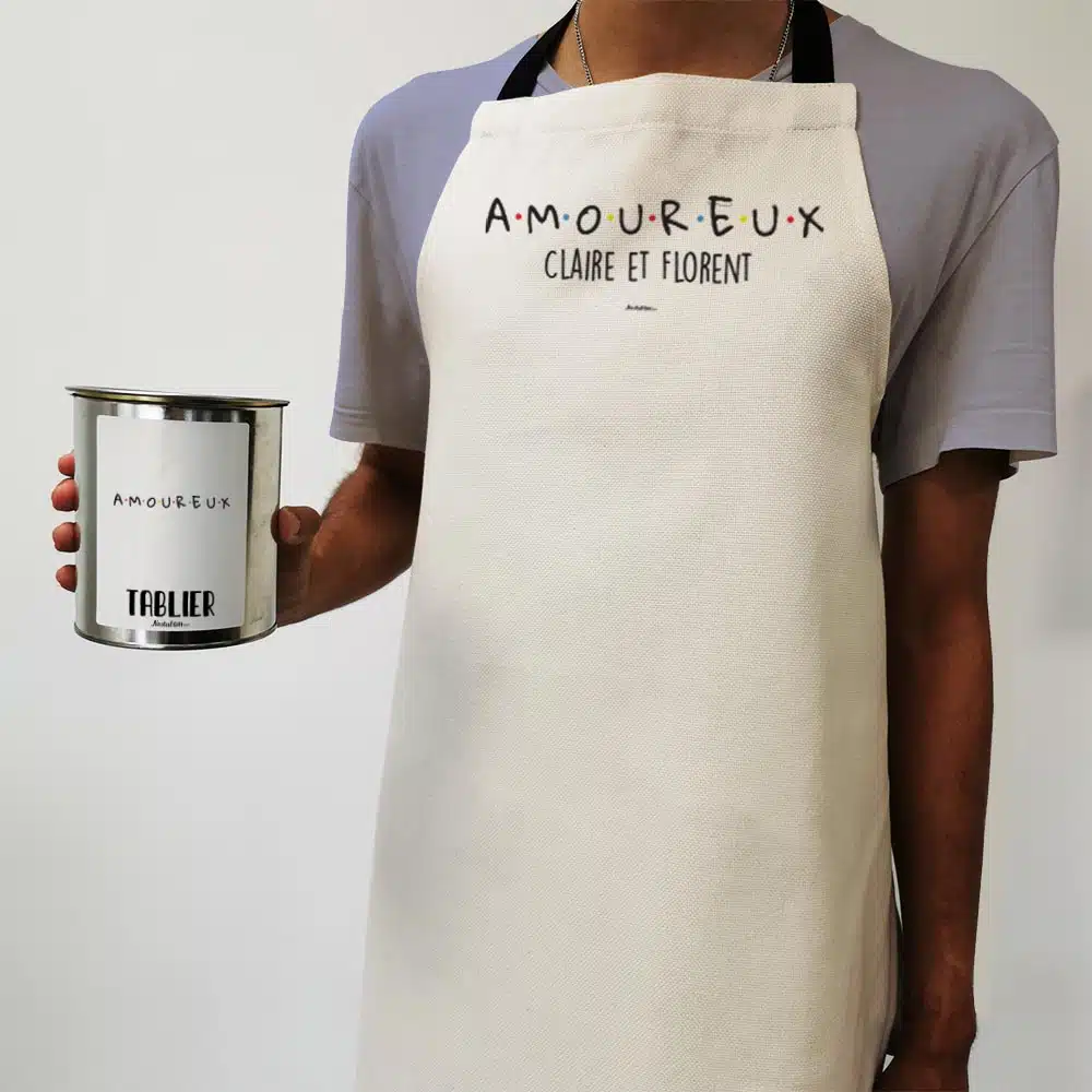 Tablier de cuisine “AMOUREUX” personnalisé – Image 4