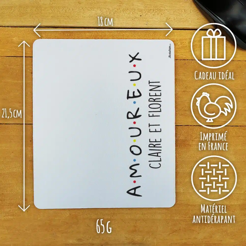 Tapis de souris personnalisé “A.M.O.U.R.E.U.X” – Image 3