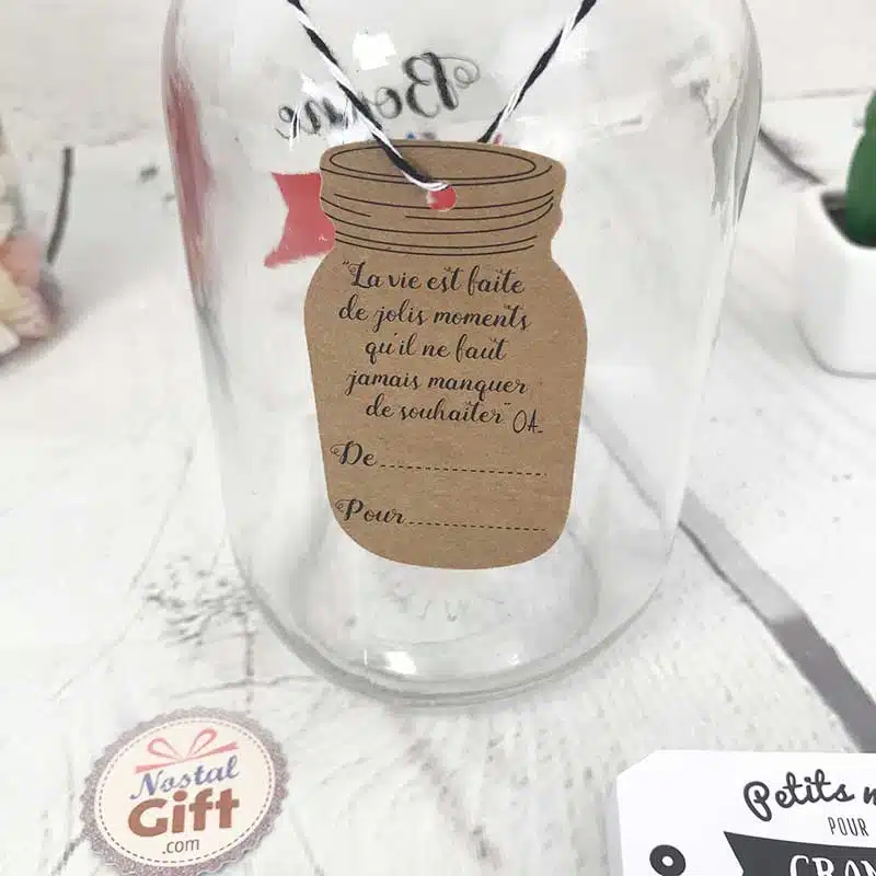 Bocal à souhaits / tirelire à message “Bonne Fête Papa” – Idée cadeau Papa) – Image 5