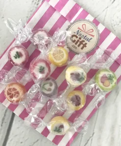 Bonbon rock décorées goût fruits ou de fleurs x 20