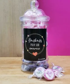 Bonbonnière Saint Valentin – Bonbon rock cœur x 40 – ” Bonbons pour son amoureux “