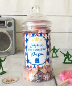 Bonbonnière Papa – 300g mix de bonbons anciens – “Joyeux anniversaire Papa”